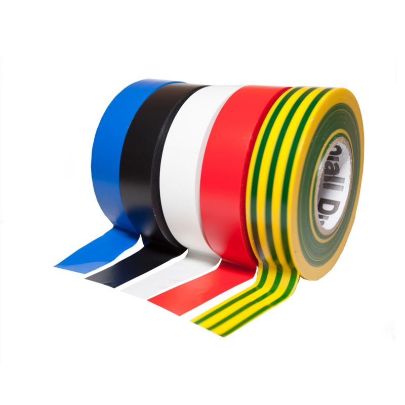 Taśma izolacyjna Diall PCV 19 mm x 33 m mix 5 szt.
