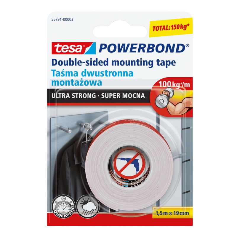 Taśma montażowa Tesa Powerbond Super Mocna 1,5 m x 19 mm