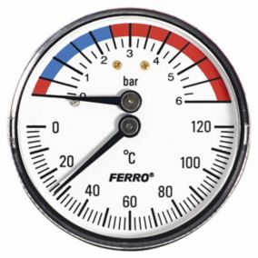Termomanometr Ferro 6 bar 0-120 1/2" Axial