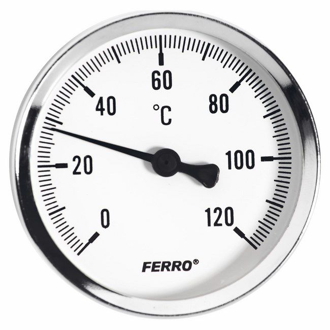 Termometr bimetaliczny Ferro 0-120 63 mm 1/2" Axial