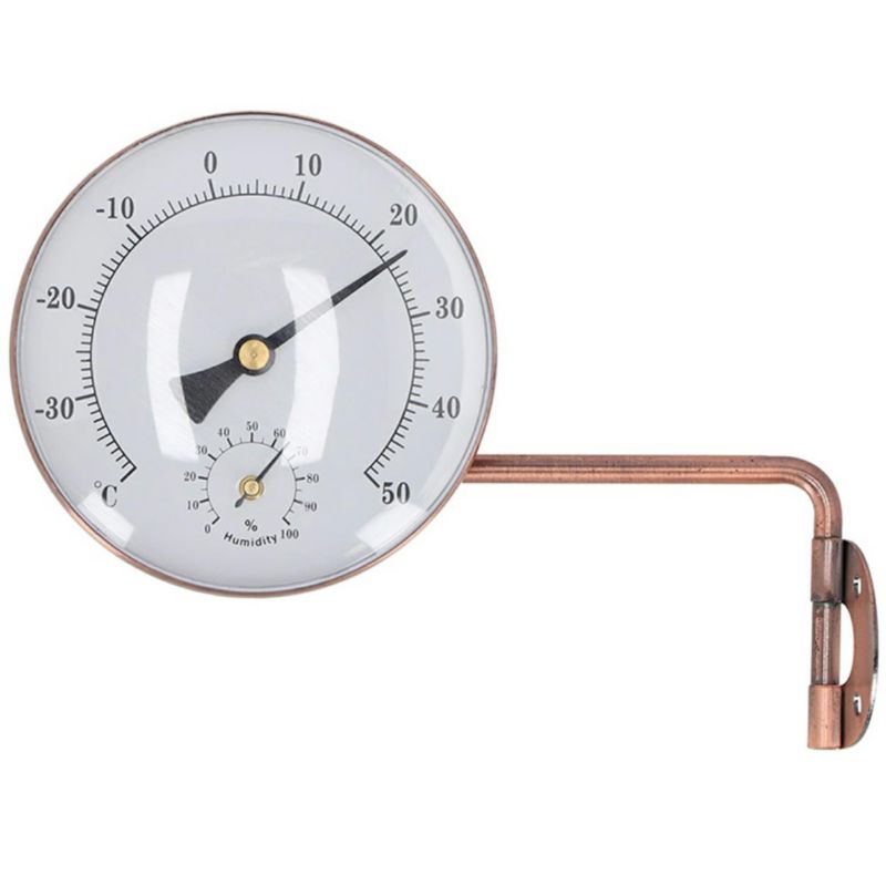 Termometr ścienny zewnętrzny Esschert Design metalowy z higrometrem 17,7x13x3,8 cm 1 szt.