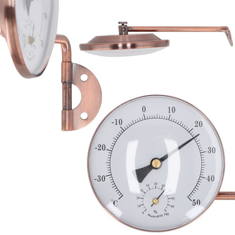 Termometr ścienny zewnętrzny Esschert Design metalowy z higrometrem 17,7x13x3,8 cm 1 szt.