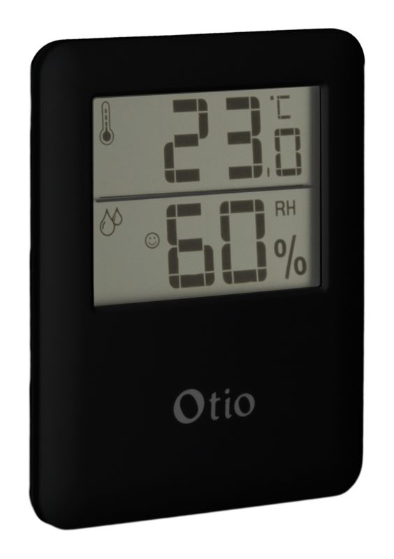 Termometr elektroniczny Otio z higrometrem czarny