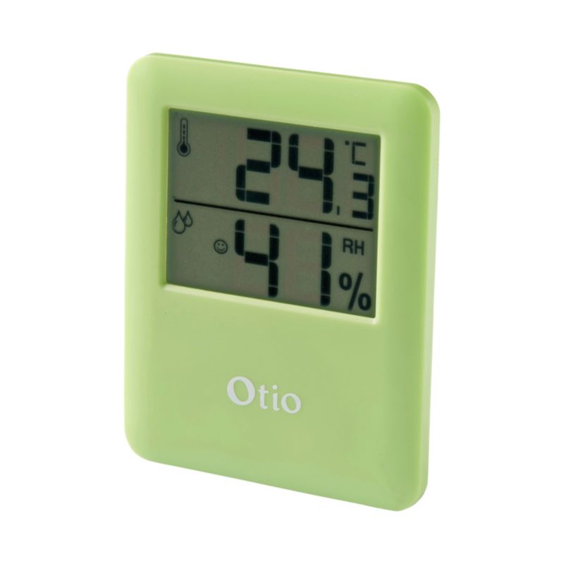 Termometr elektroniczny Otio z higrometrem zielony
