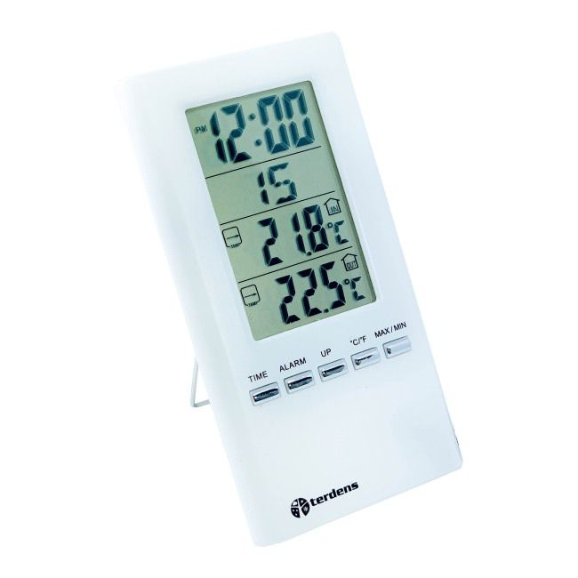 Termometr elektroniczny Terdens z zegarem 1539