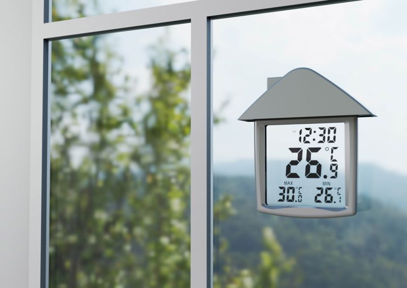 Termometr elektroniczny zaokienny Terdens transparentny