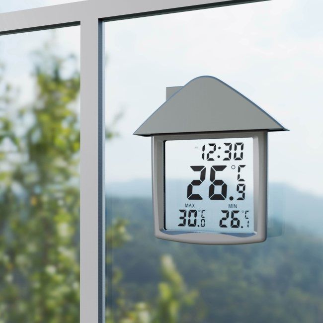 Termometr elektroniczny zaokienny Terdens transparentny