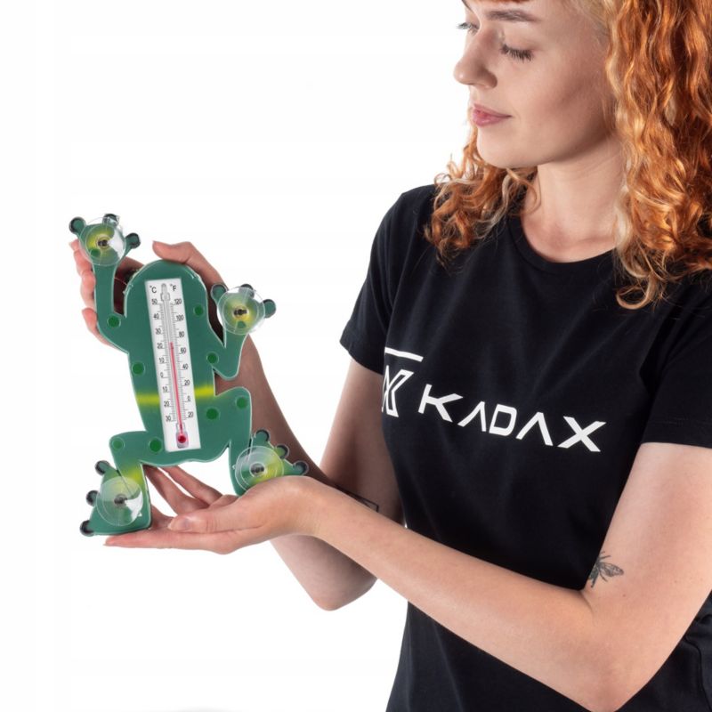 Termometr KADAX Zewnętrzny Okienny Na Okno Przyssawki Żaba Samoprzylepny Zielony 1szt.
