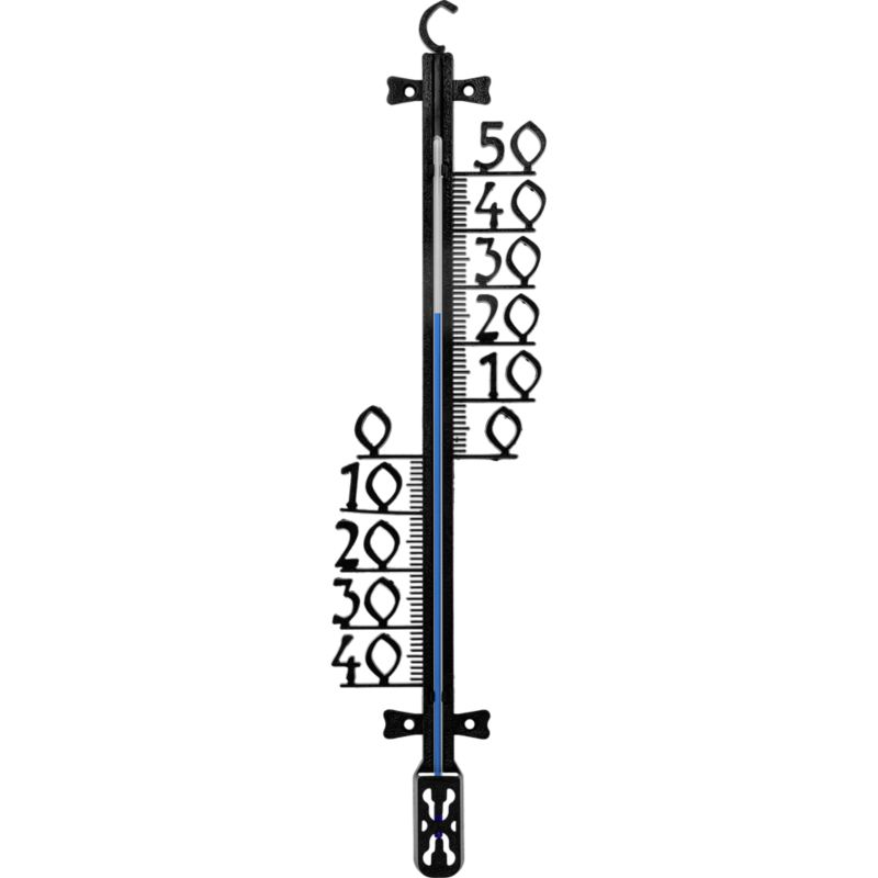 Termometr ogrodowy zewnętrzny 41 cm czarny