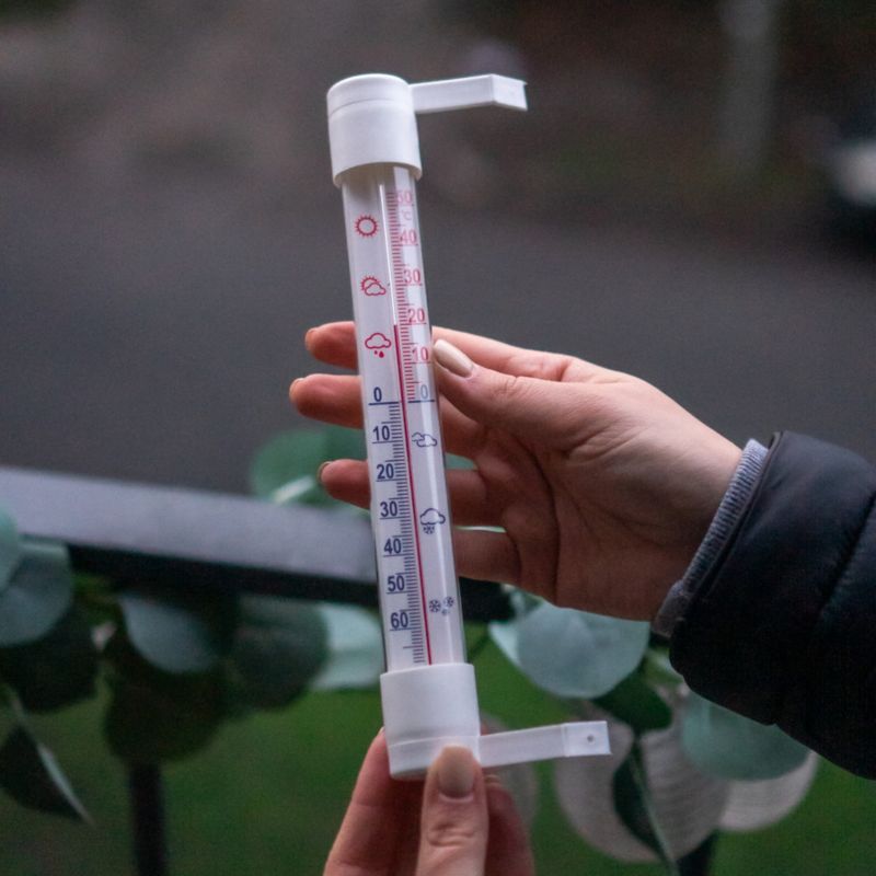 Termometr zaokienny rurkowy 18 cm biały