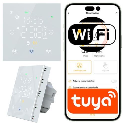Termostat do ogrzewania podłogowego wodnego i pieca Sone WiFi Tuya 3A 1 szt.