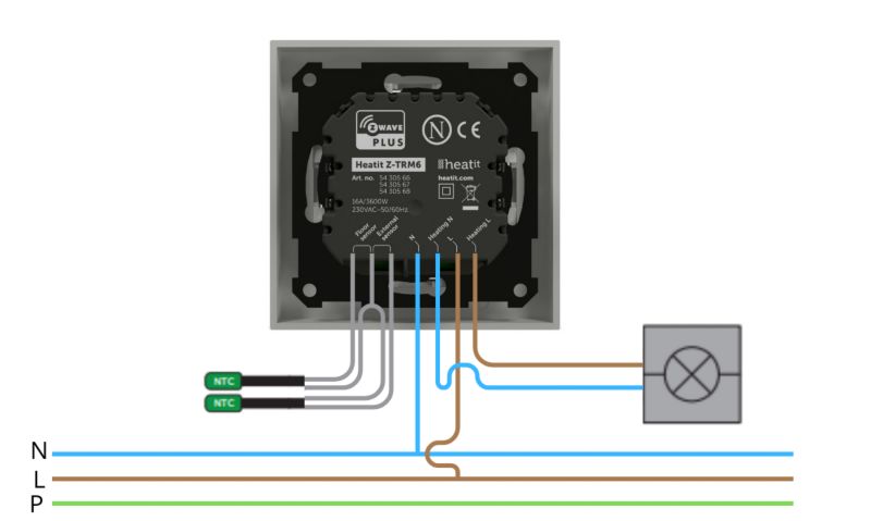 Termostat Heatit Z-TRM6 Z-Wave Do Ogrzewania Podłogowego 16A 1 szt.