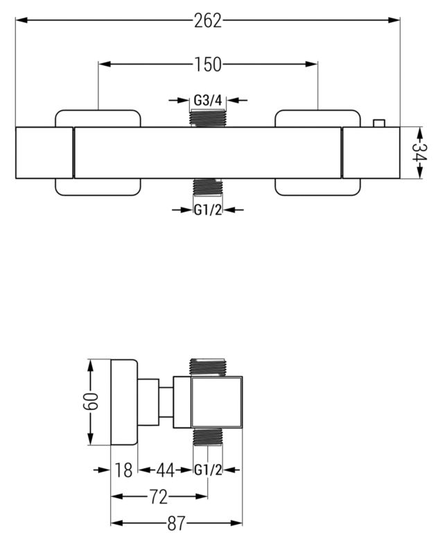 Termostatyczna bateria prysznicowa Mexen Cube czarna 77250-70 1 szt.