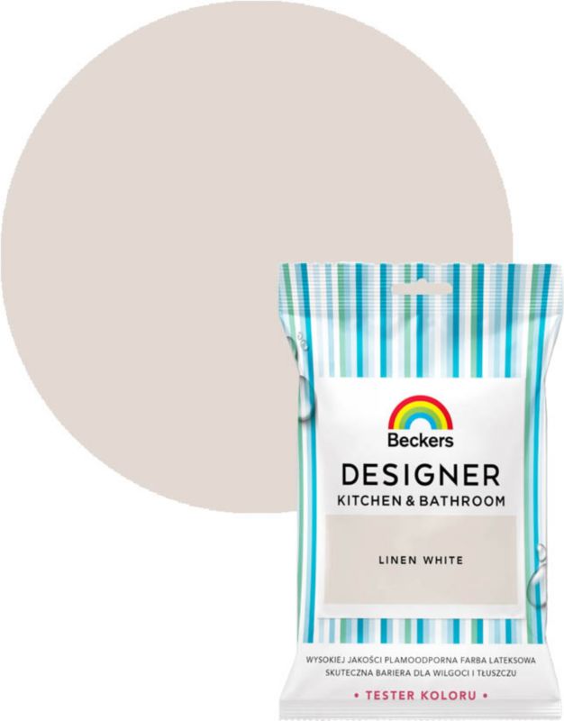 Tester farby Beckers Designer Kitchen & Bathroom linen white 0,05 l