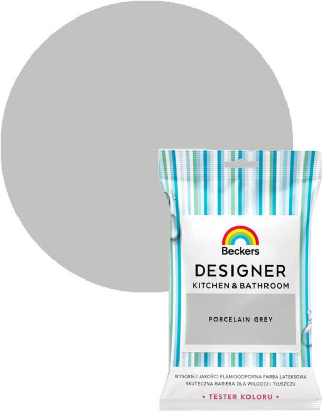 Tester farby Beckers Designer Kitchen & Bathroom porcelain grey 0,05 l