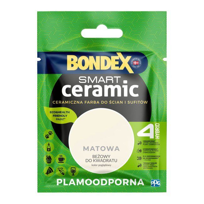 Tester farby Bondex Smart Ceramic beżowy do kwadratu 40 ml