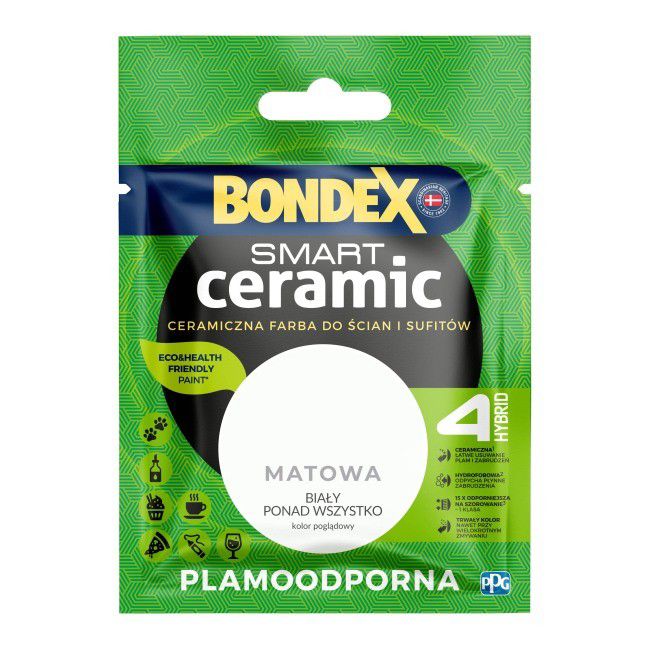 Tester farby Bondex Smart Ceramic biały ponad wszystko 40 ml