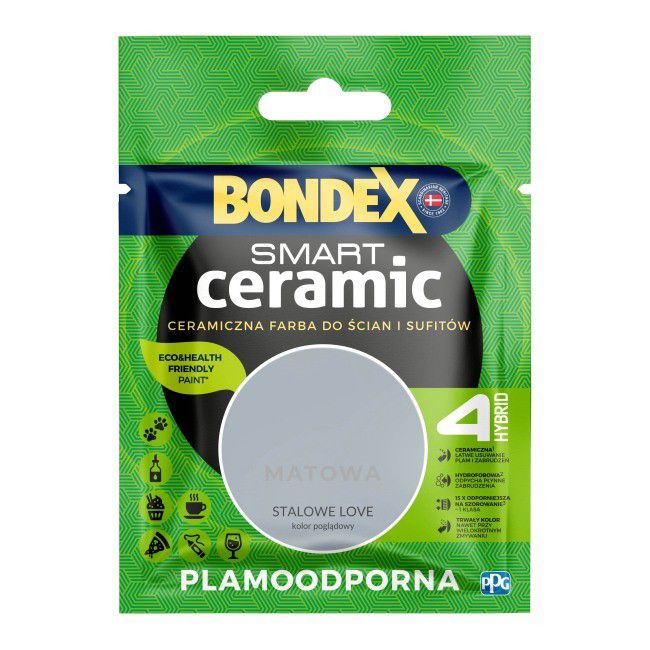 Tester farby Bondex Smart Ceramic stalowe love 40 ml