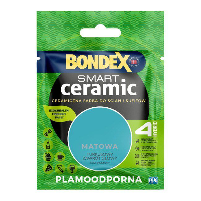 Tester farby Bondex Smart Ceramic turkusowy zawrót głowy 40 ml