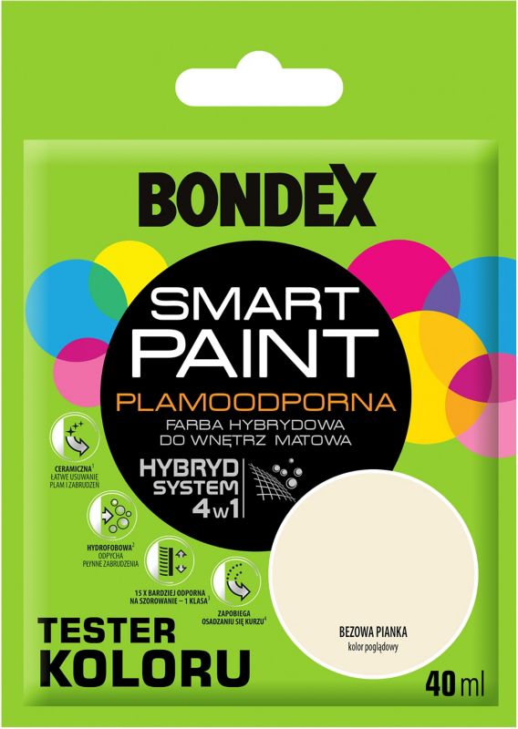 Tester farby Bondex Smart Paint beżowa pianka 40 ml