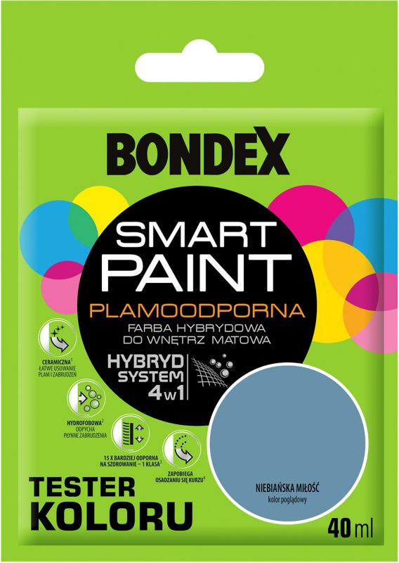 Tester farby Bondex Smart Paint niebiańska miłość 40 ml