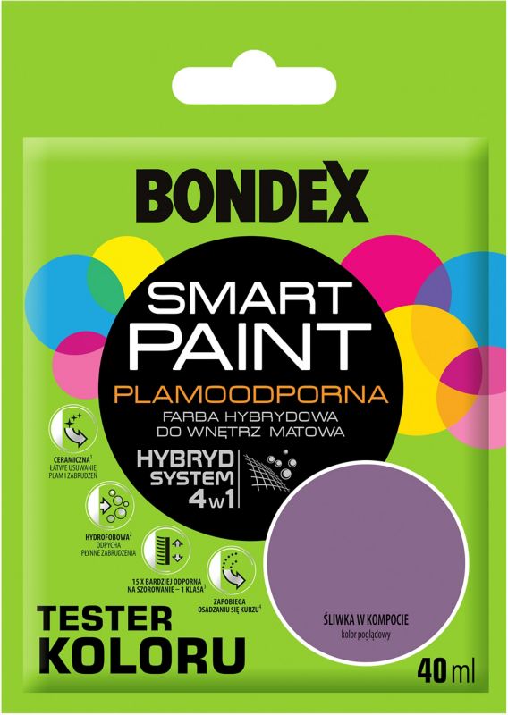 Tester farby Bondex Smart Paint śliwka w kompocie 40 ml