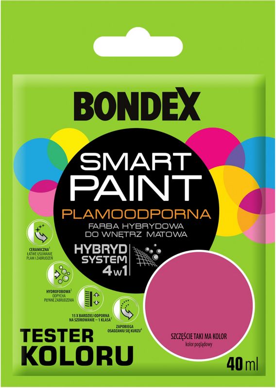 Tester farby Bondex Smart Paint szczęście taki ma kolor 40 ml