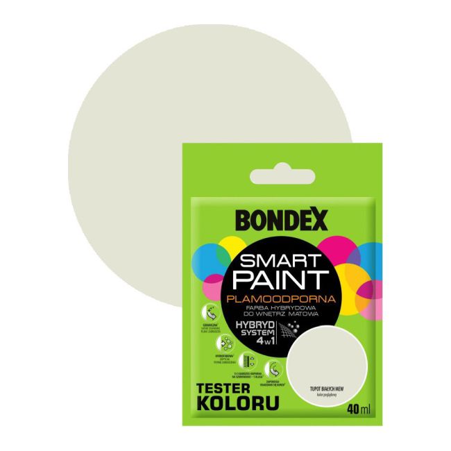 Tester farby Bondex Smart Paint tupot białych mew 40 ml
