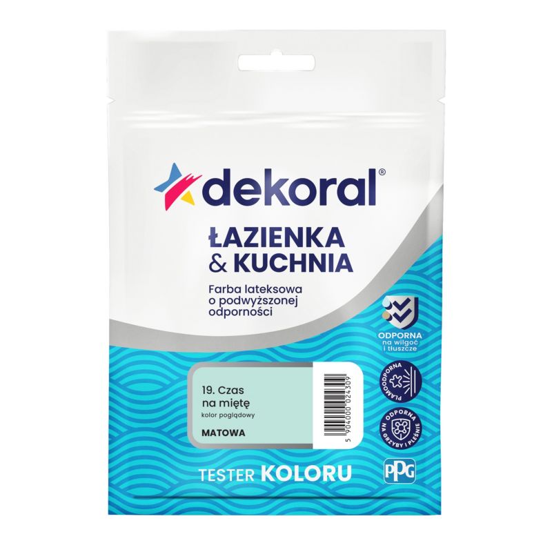 Tester farby Dekoral Łazienka & Kuchnia błękit łazienkowy 30 ml