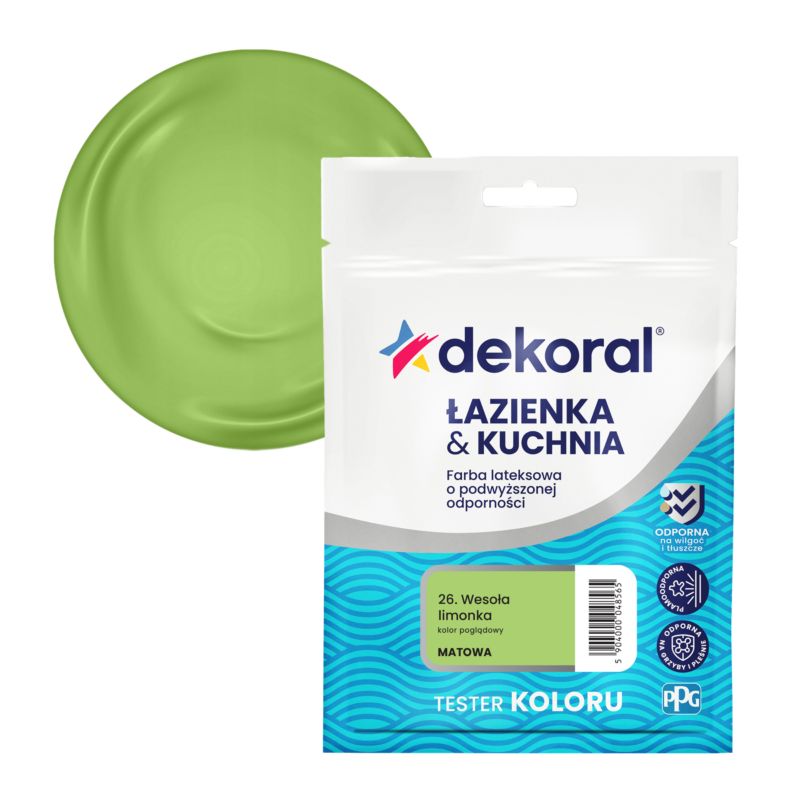 Tester farby Dekoral Łazienka & Kuchnia wesoła limonka 30 ml