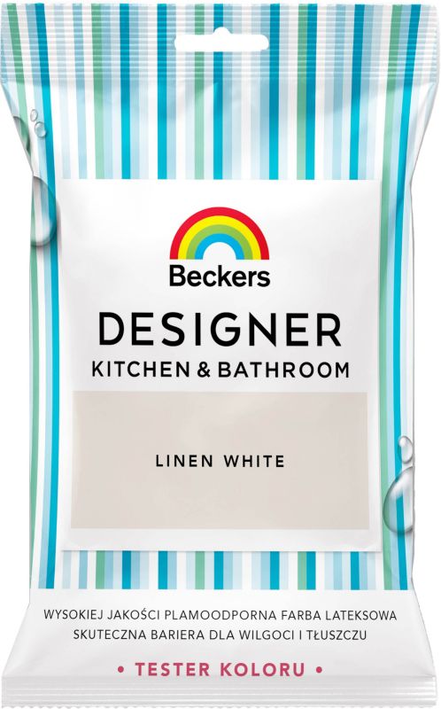 Tester farby kolorowej Beckers Designer Kitchen&Bathroom Linen white 0,05 l