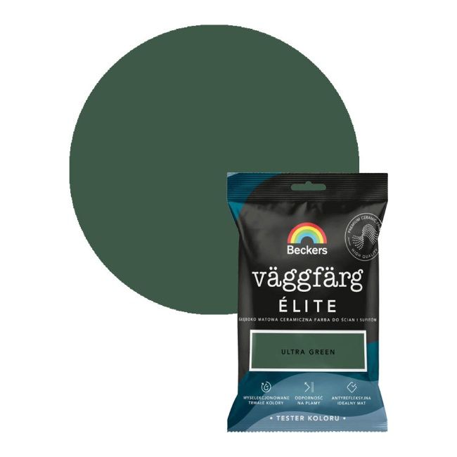 Tester farby kolorowej Beckers Vaggfarg Elite ultra green 0,05 l