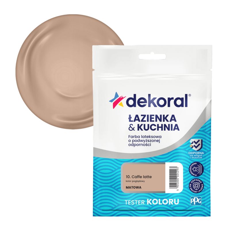 Tester farby kolorowej Dekoral Łazienka & Kuchnia caffe latte 0,03 l