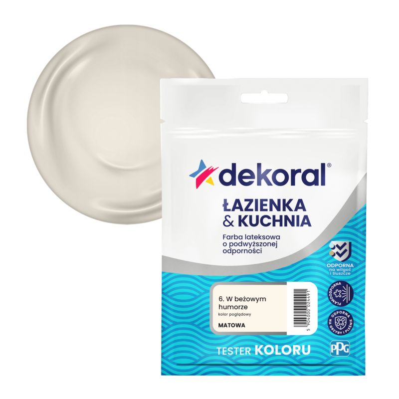 Tester farby kolorowej Dekoral Łazienka & Kuchnia w beżowym humorze 0,03 l