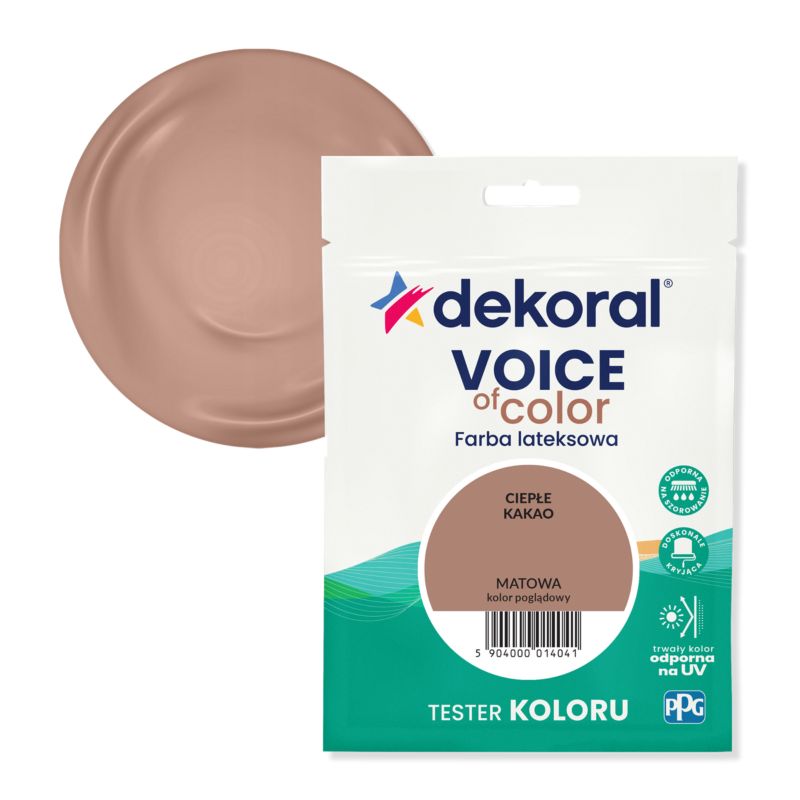 Tester farby kolorowej Dekoral Voice of Color ciepłe kakao 0,05 l