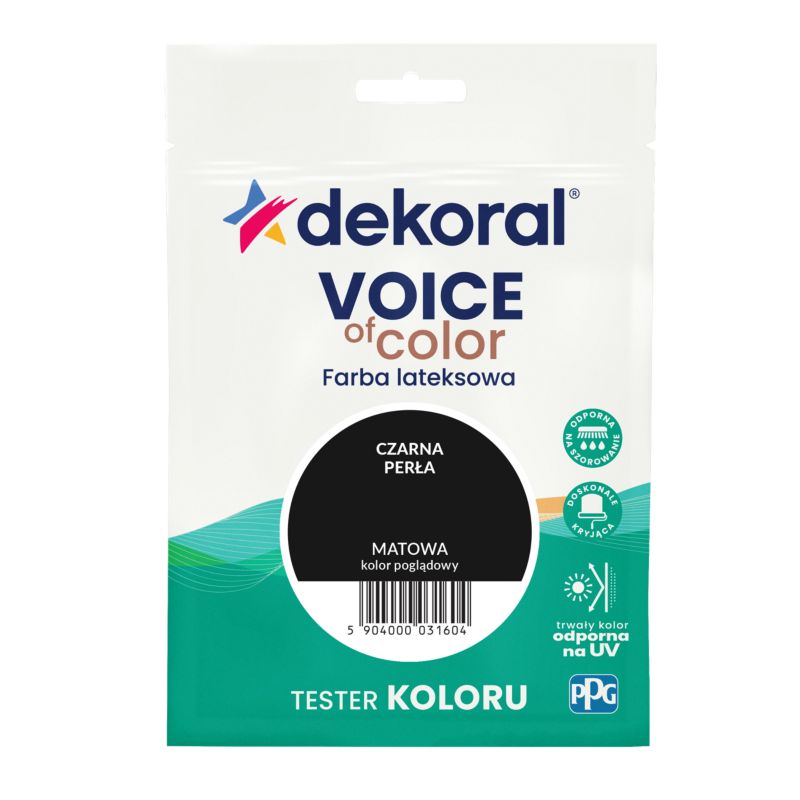 Tester farby kolorowej Dekoral Voice of Color czarna perła 0,05 l