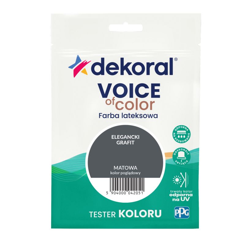 Tester farby kolorowej Dekoral Voice of Color elegancki grafit 0,05 l