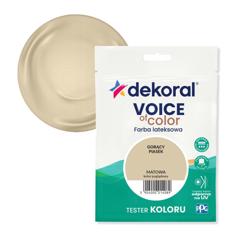 Tester farby kolorowej Dekoral Voice of Color gorący piasek 0,05 l