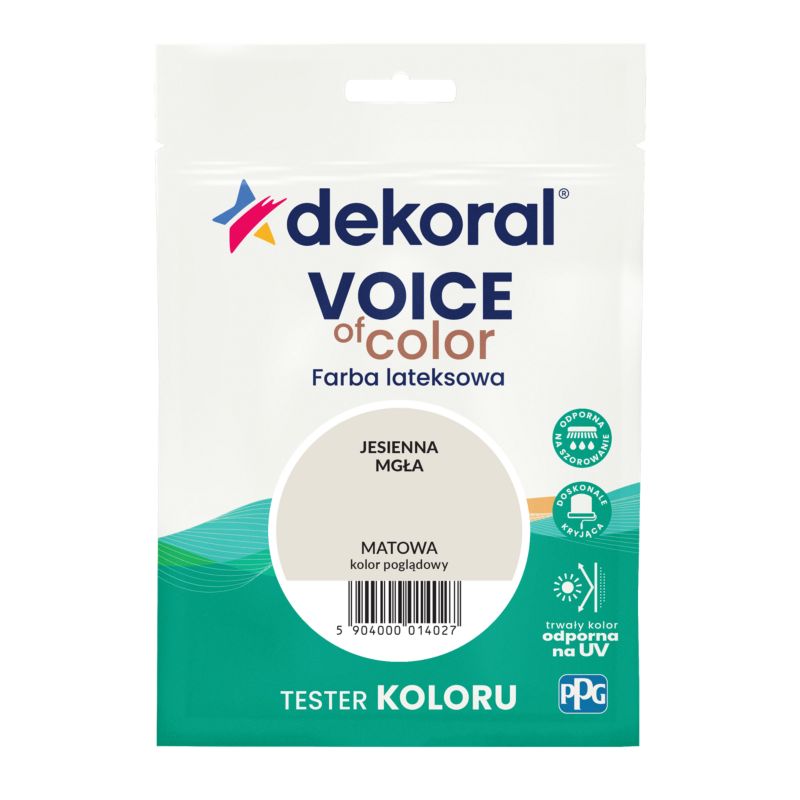 Tester farby kolorowej Dekoral Voice of Color jesienna mgła 0,05 l