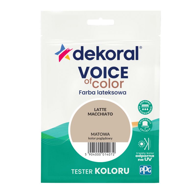 Tester farby kolorowej Dekoral Voice of Color latte macchiato 0,05 l