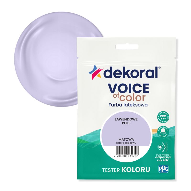 Tester farby kolorowej Dekoral Voice of Color lawendowe pole 0,05 l