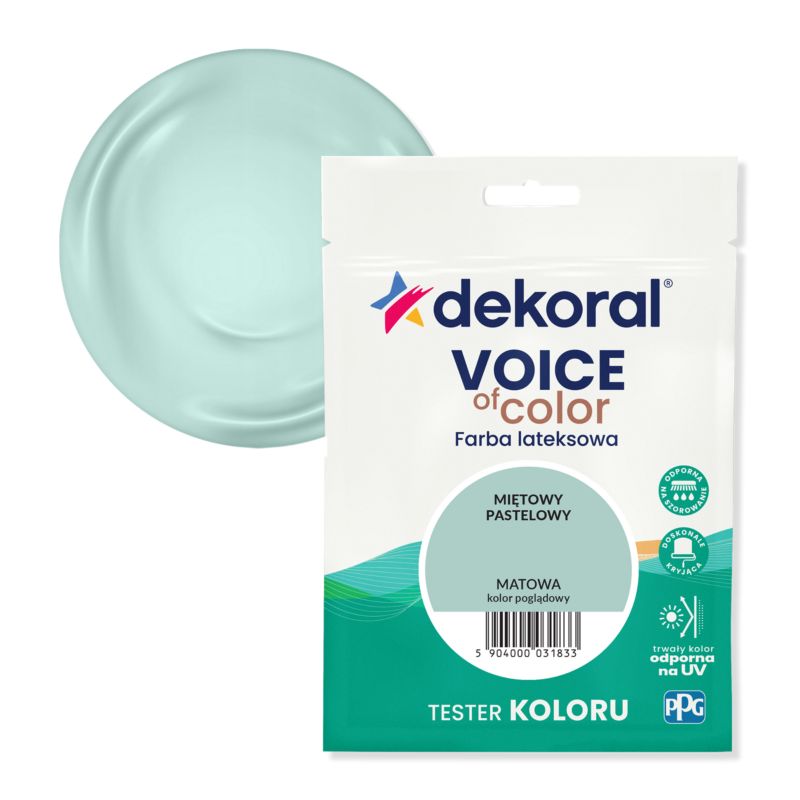Tester farby kolorowej Dekoral Voice of Color miętowy pastelowy 0,05 l