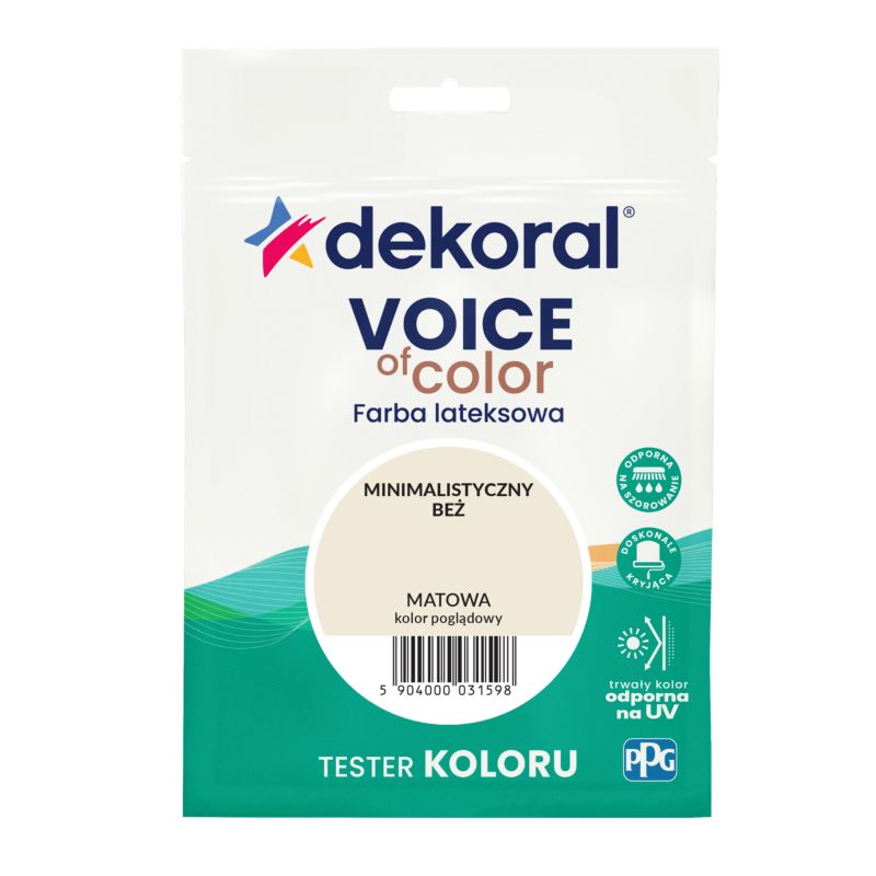 Tester farby kolorowej Dekoral Voice of Color minimalistyczny beż 0,05 l