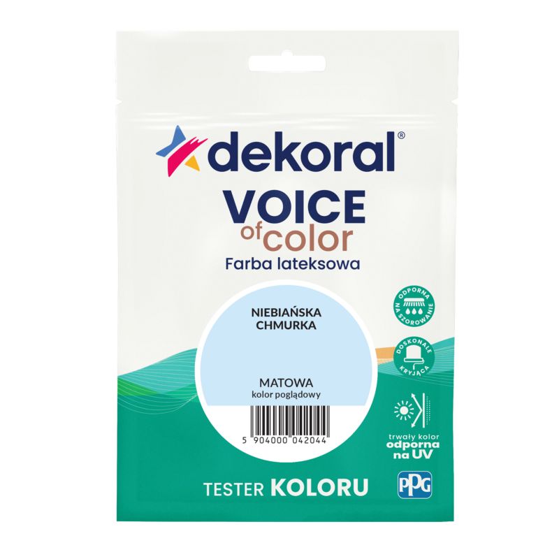 Tester farby kolorowej Dekoral Voice of Color niebiańska chmurka 0,05 l