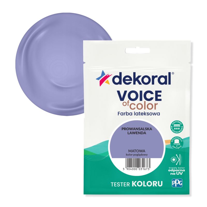 Tester farby kolorowej Dekoral Voice of Color prowansalska lawenda 0,05 l