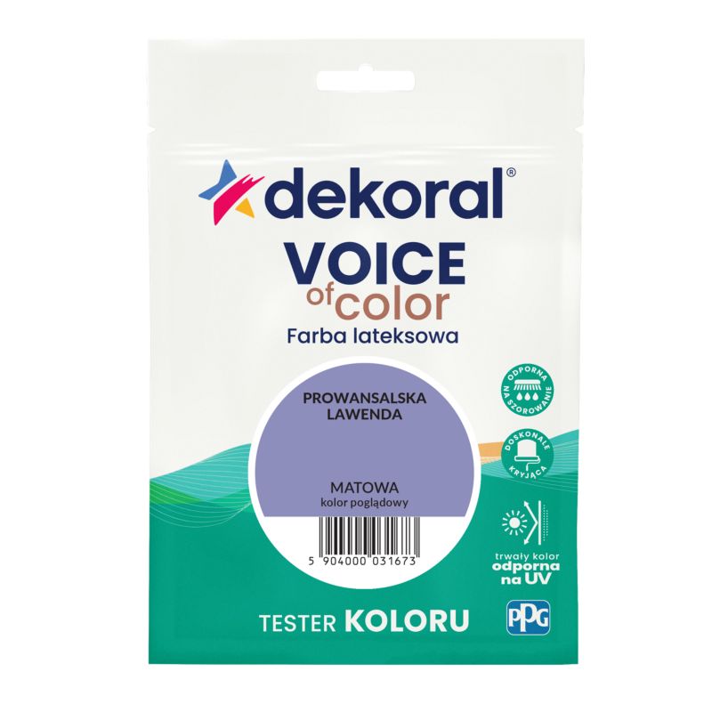 Tester farby kolorowej Dekoral Voice of Color prowansalska lawenda 0,05 l