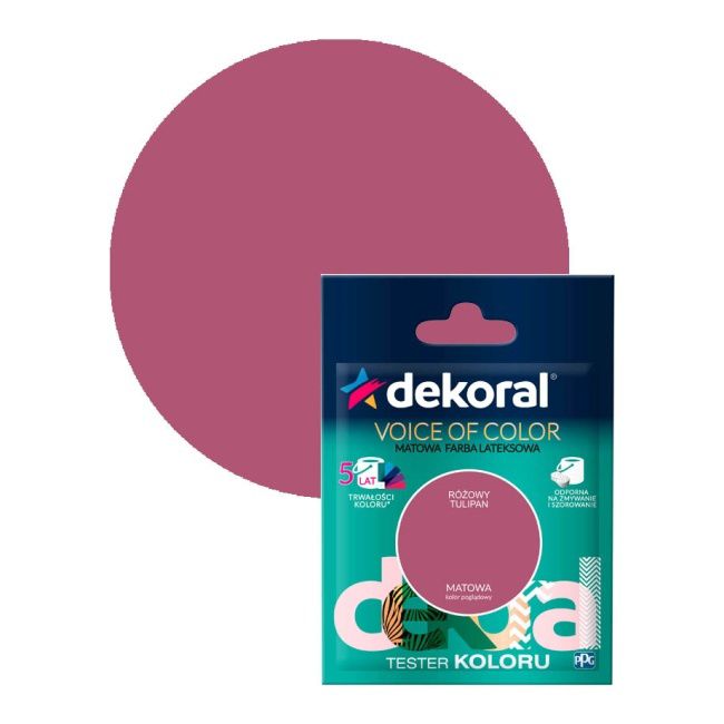 Tester farby kolorowej Dekoral Voice of Color różowy tulipan 0,05 l