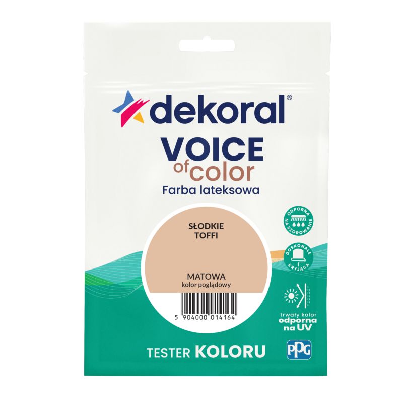 Tester farby kolorowej Dekoral Voice of Color słodkie toffi 0,05 l
