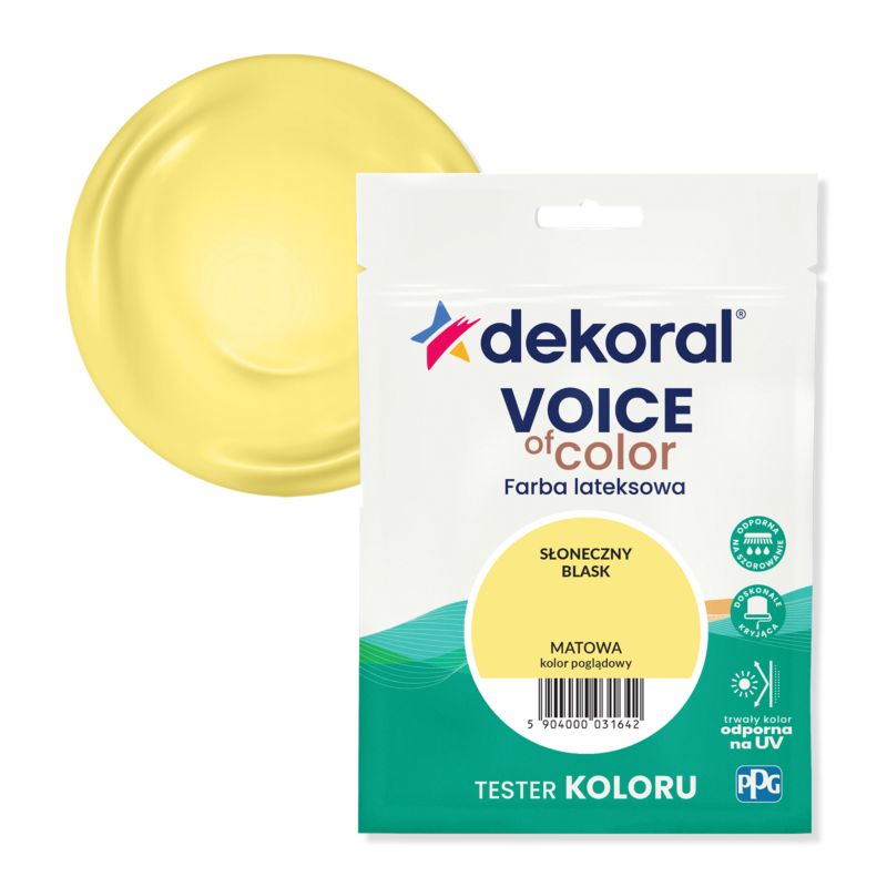 Tester farby kolorowej Dekoral Voice of Color słoneczny blask 0,05 l