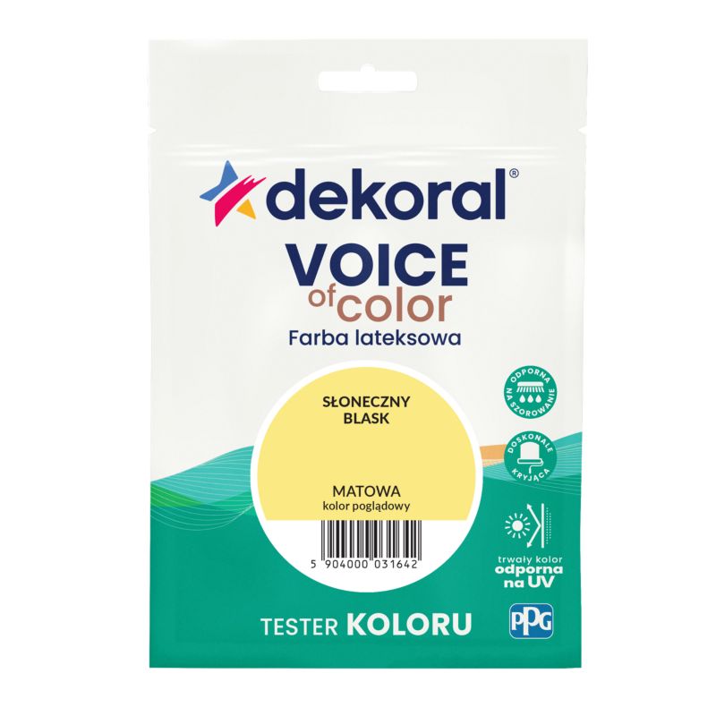 Tester farby kolorowej Dekoral Voice of Color słoneczny blask 0,05 l